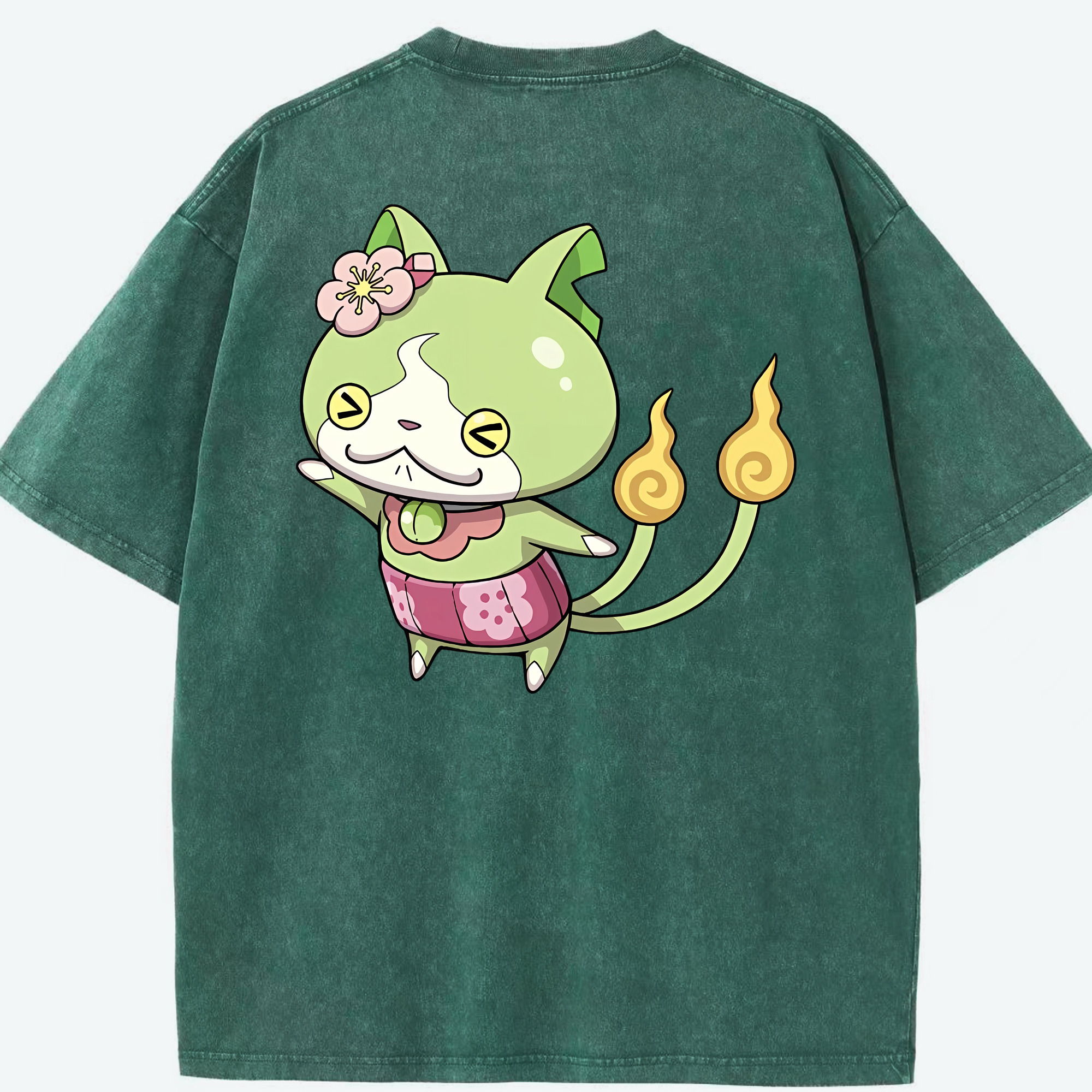 （画像用） 妖怪ウォッチ Yo-kai Watch 綿100% ヴィンテージ風 半袖Tシャツ（背面プリント）